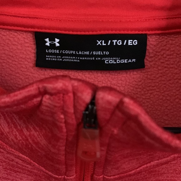 Men’s Under Armour ColdGear Longsleeve 1/4 Zip Fleece Red Size XL - Picture 5 of 6
